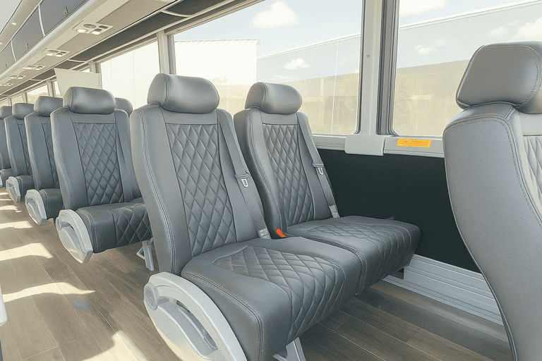 interior of Pflugerville Charter Bus charter bus